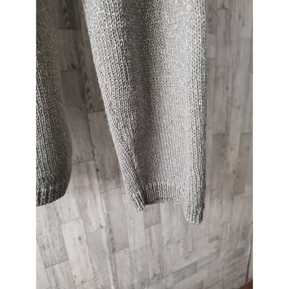 Chaus & Co. Women's Grey Silver Sparkly Shimmery Pullover Sweater Size XL - Picture 6 of 9